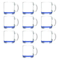 Clear Glass Coffee Mugs 13 oz. Set of 10 S5178