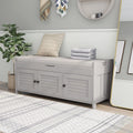 Gray Wash Storage Bench with Cushion T92778