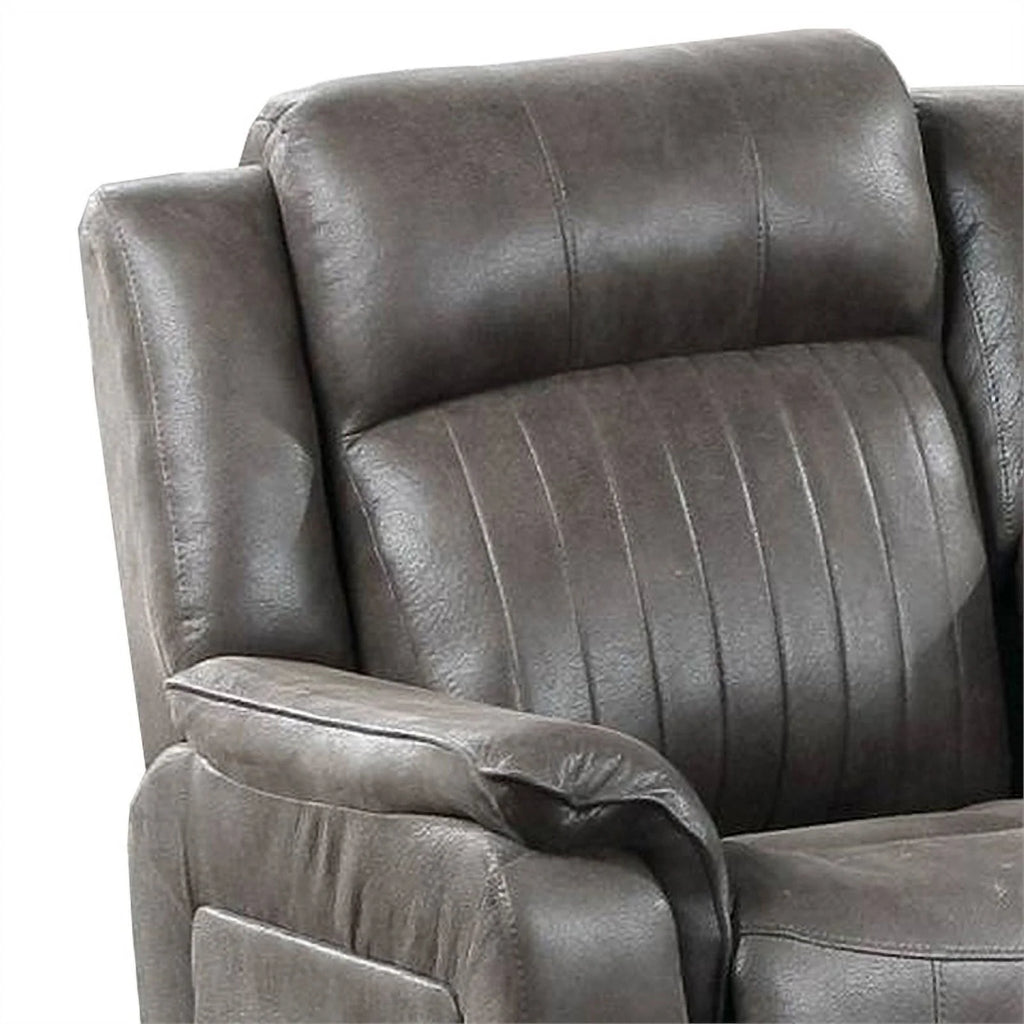 Gray Fabric Manual Loveseat with 2 Cupholders and Console Z105552