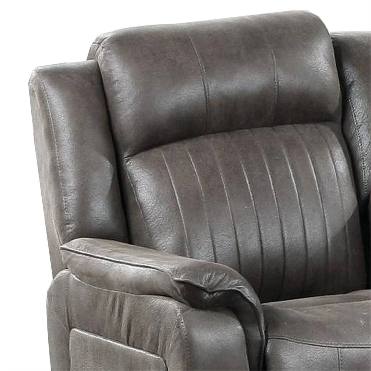 Gray Fabric Manual Loveseat with 2 Cupholders and Console Z105552