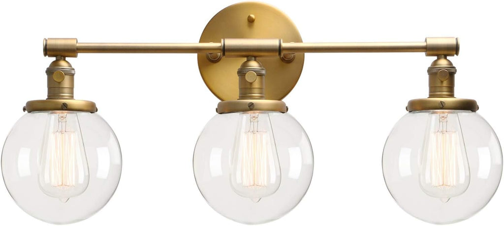 Black 3 Light Wall Sconce Light Fixture with Round Glass Canopy R21430