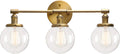 Black 3 Light Wall Sconce Light Fixture with Round Glass Canopy R21430
