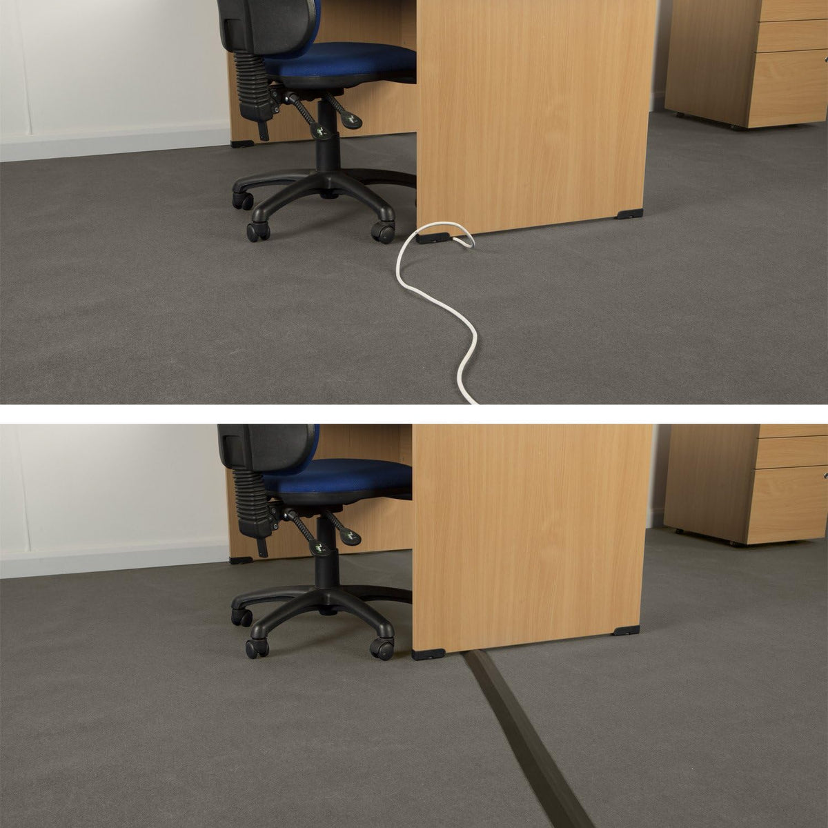 Heavy Duty Linkable Floor Cord Cover 30 Foot Length Black Q97007