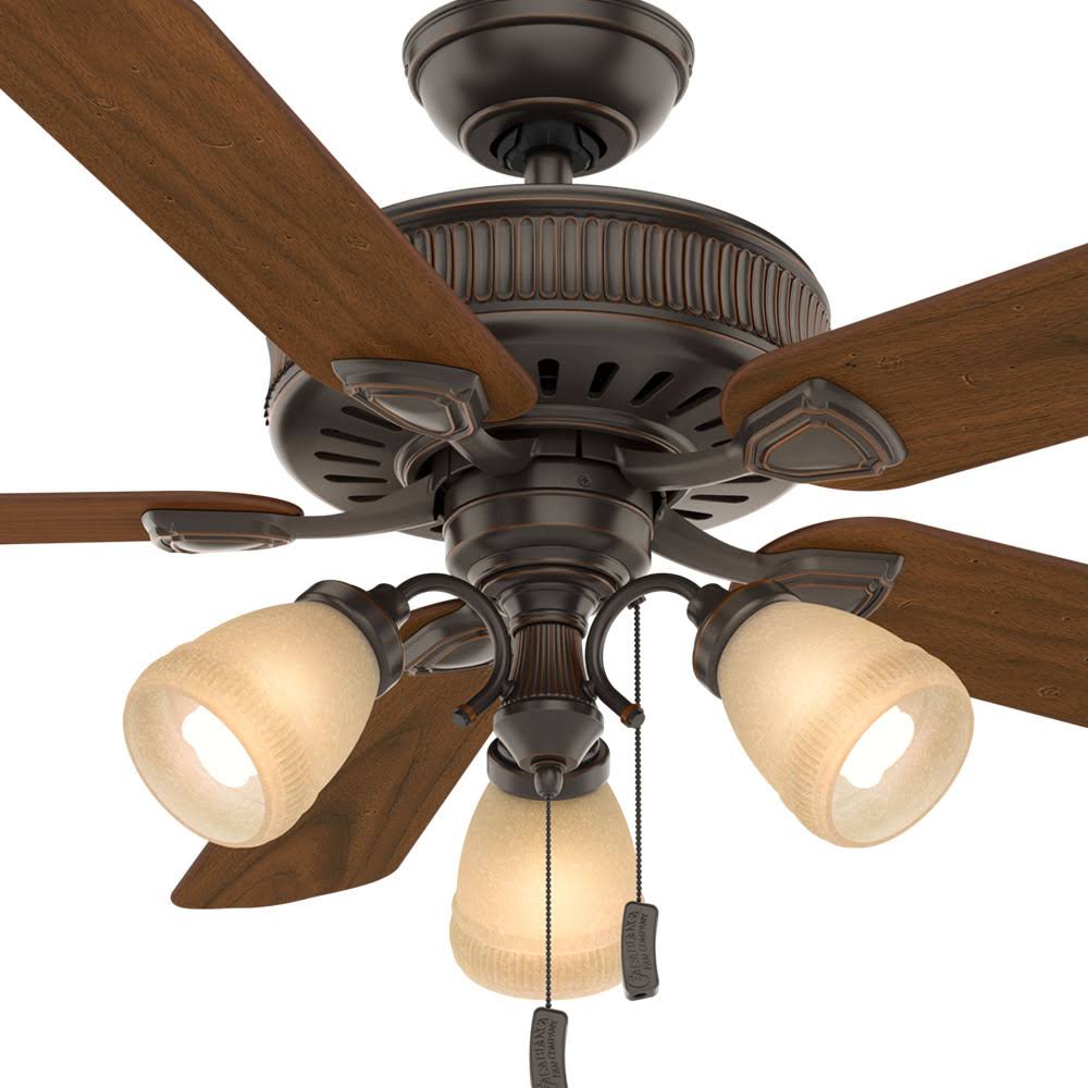 54x22 5-Blade Ceiling Fan - Onyx Bengal - Distressed/Dark Walnut Blades N795378