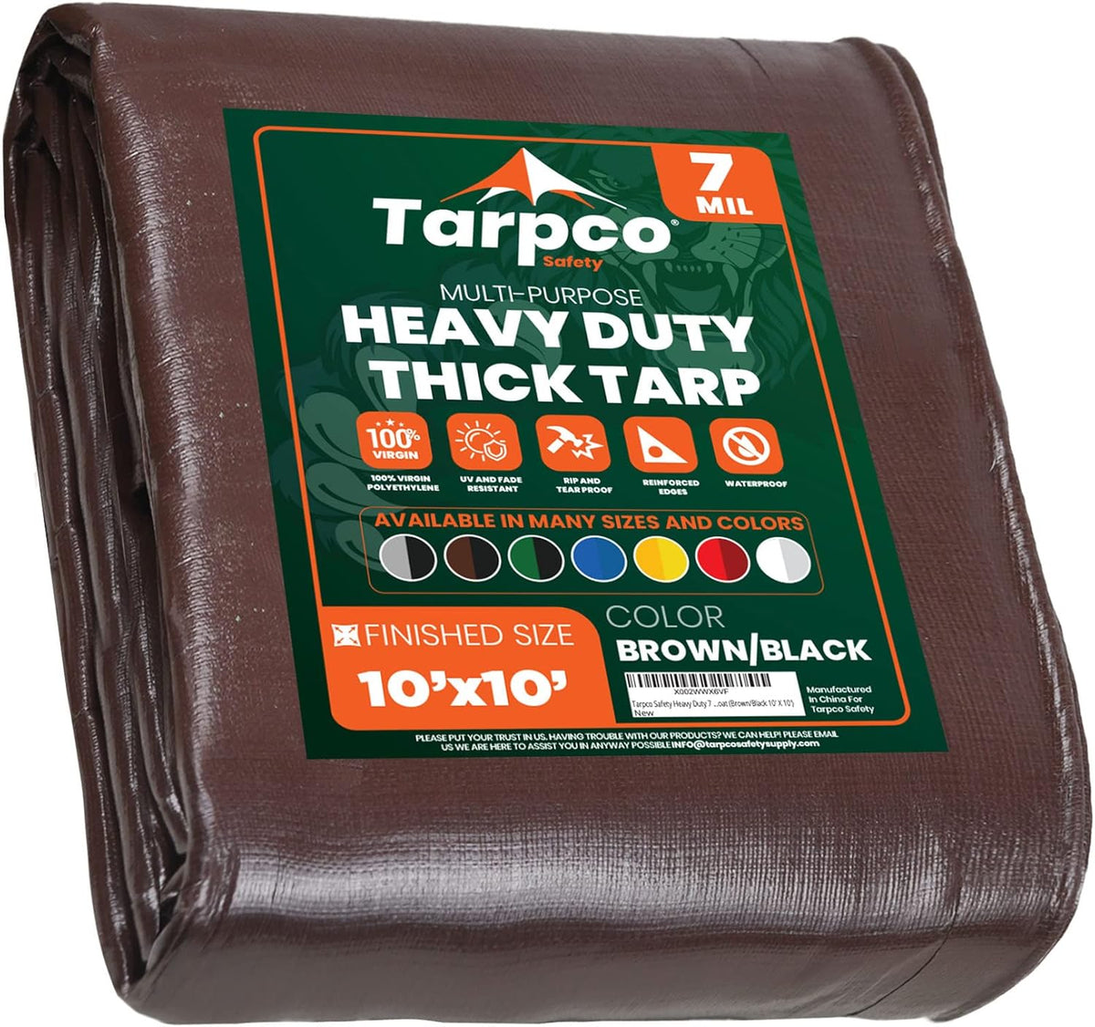 Heavy Duty 7 Mil Waterproof Poly Tarp Cover 8' X 10' G22814
