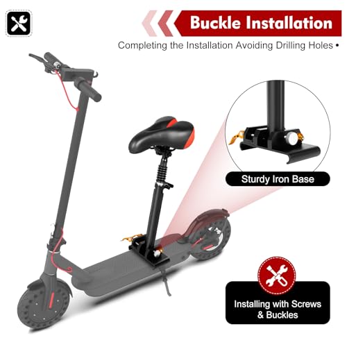 Foldable Adjustable Universal Scooter Seat Replacement with PU Cushion Aluminum Rod I713291