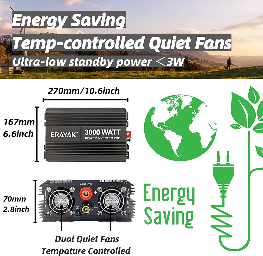 1500W Power Inverter 12v to 110v Modified Sine Wave F7737