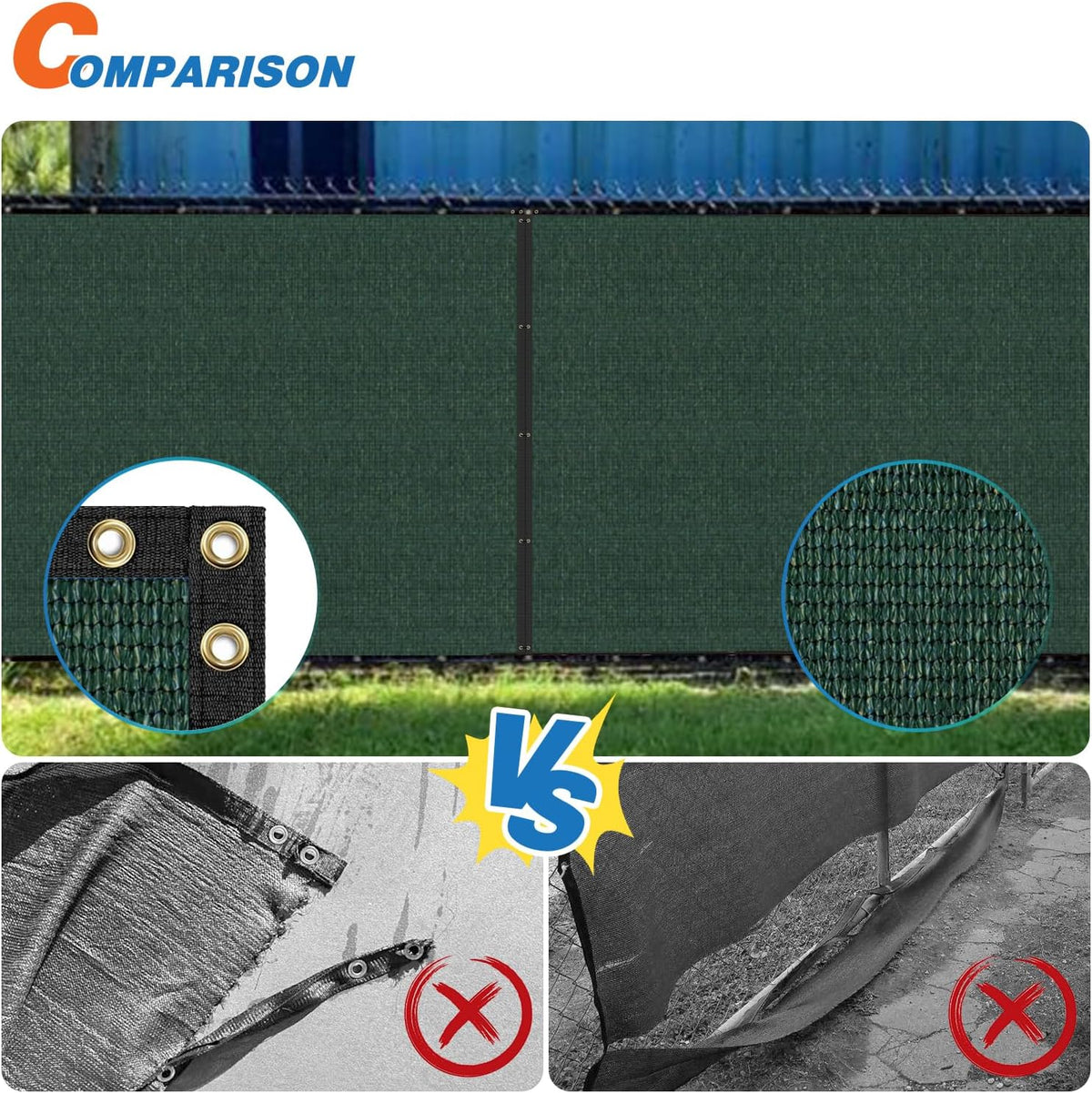 Green 5' x 25' Privacy Fence Screen T7908