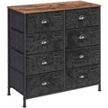 Rustic Vertical Dresser with 8 Fabric Drawers J42439