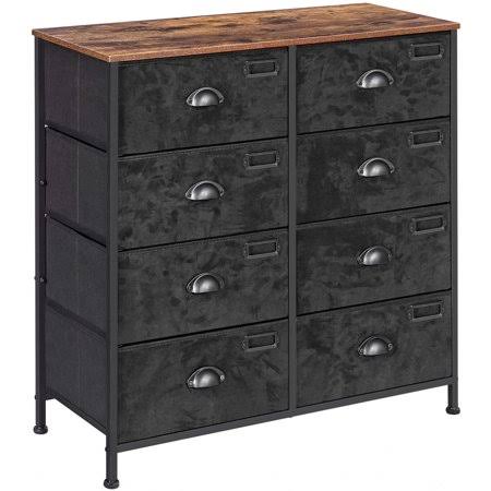 Rustic Vertical Dresser with 8 Fabric Drawers J42439
