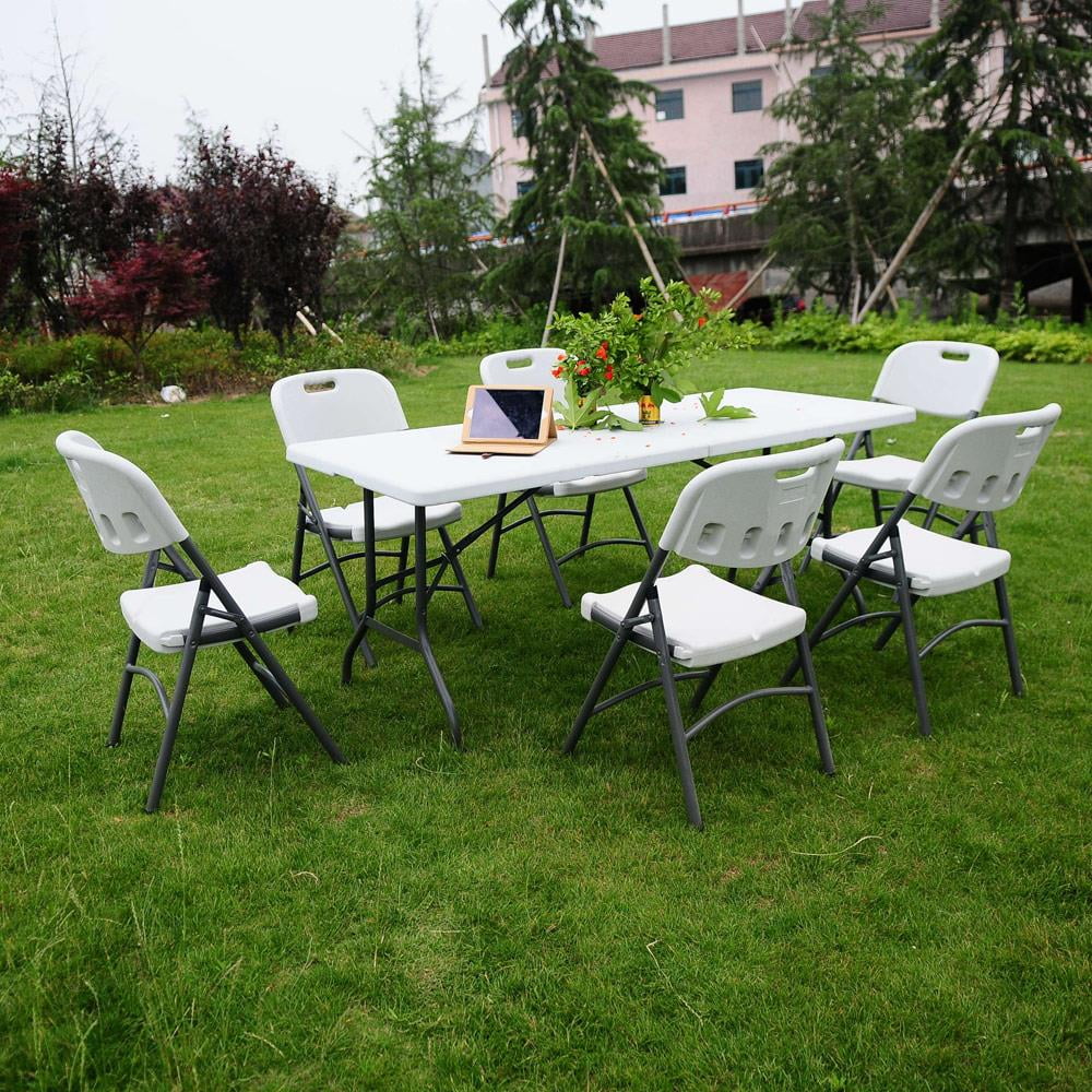 6 FT White Plastic Folding Table M829204