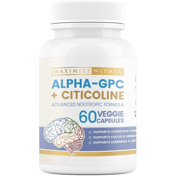Alpha GPC Citicoline 60 Cap 1600mg Concentrated Formula X772148