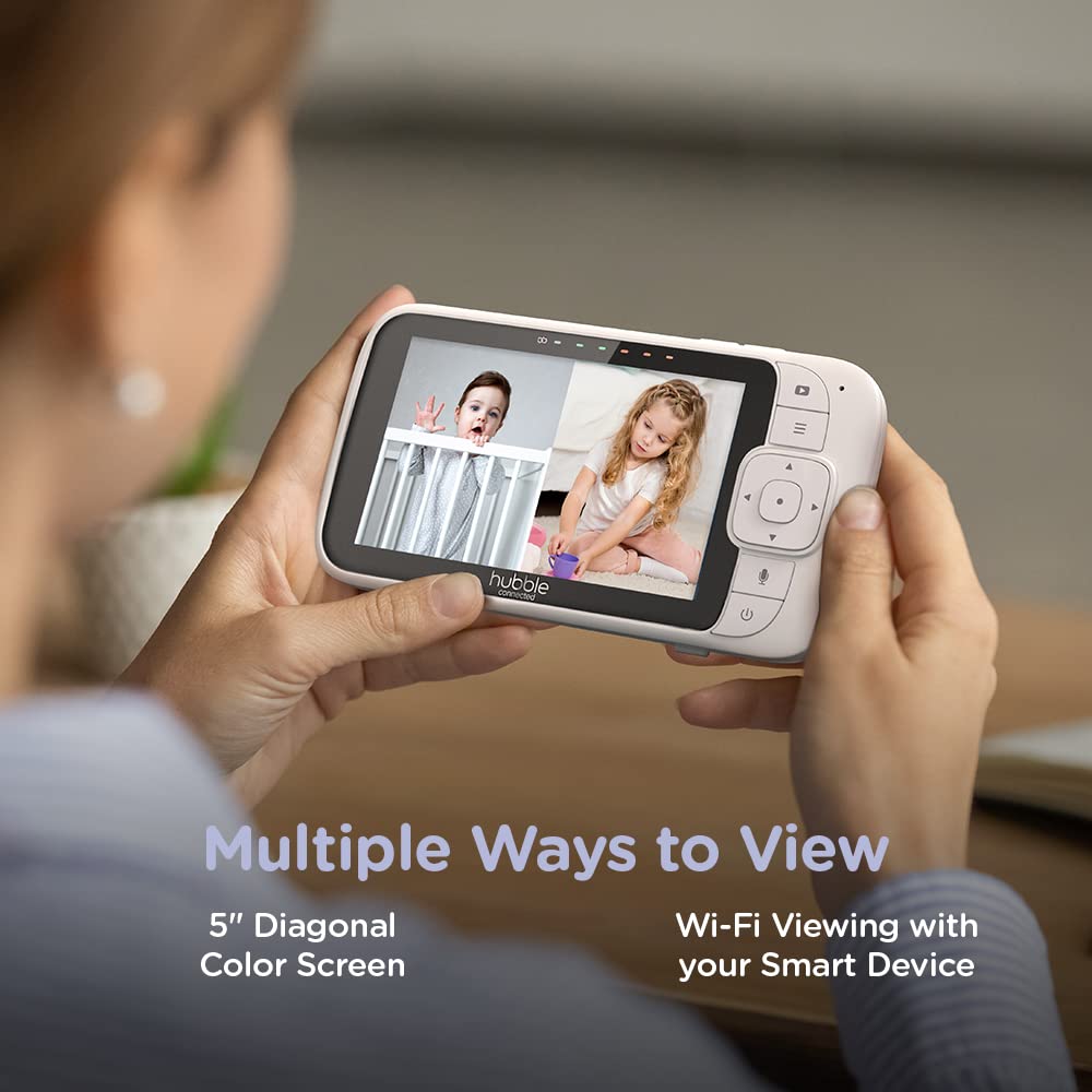 White 2-Cameras Smart Baby Monitor with Camera and Audio X495