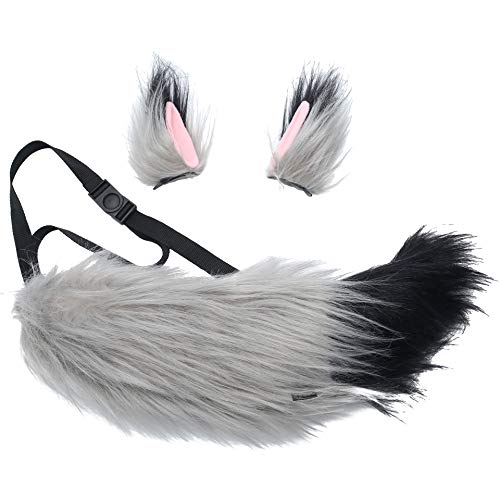 Plush Tail and Ears Faux Fur Animal Fox Wolf Costume Kit E54456