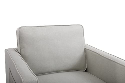 Swivel Teddy Fabric Accent Chair with Metal Base B27460