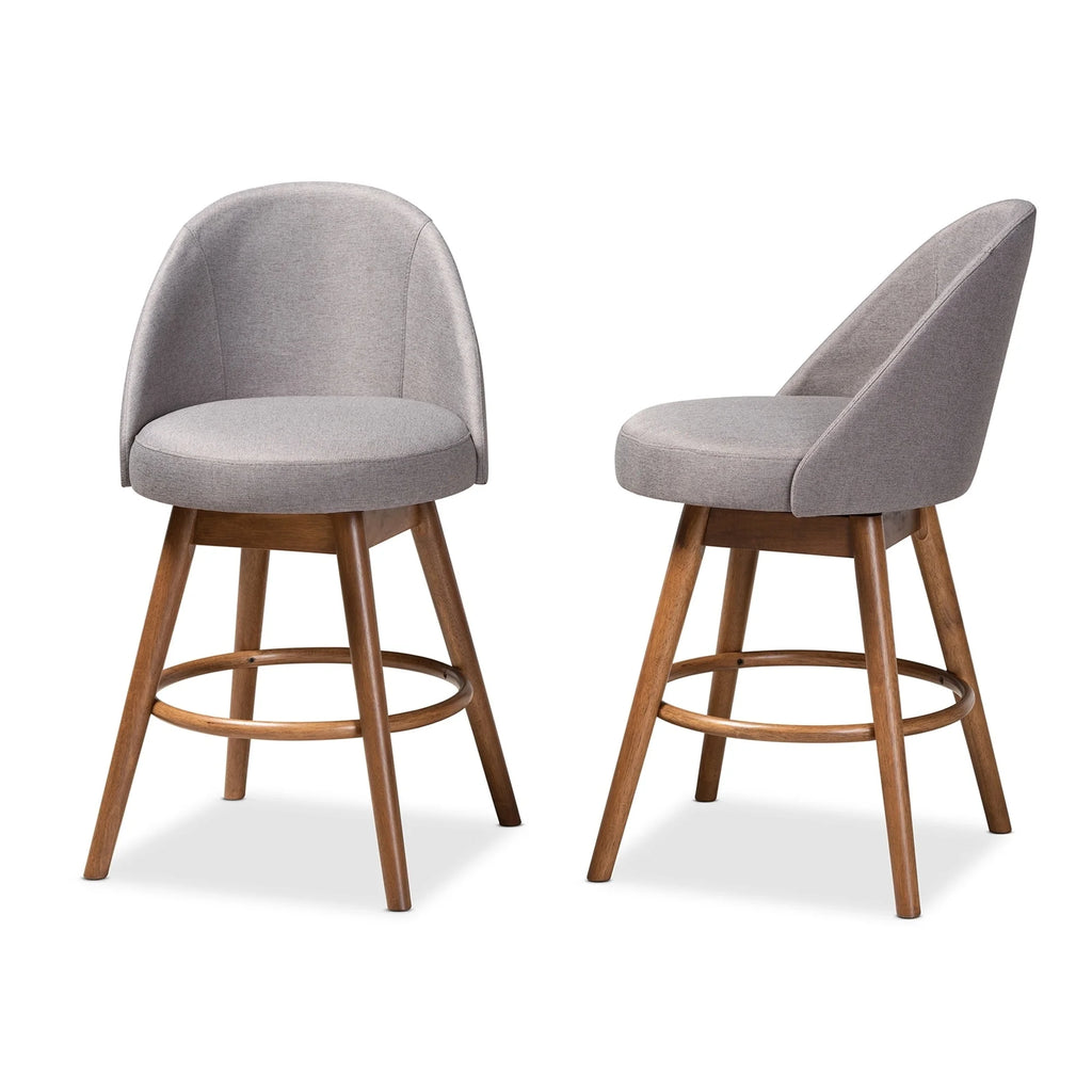 Gray 2-Piece Swivel Counter Stool Set B684