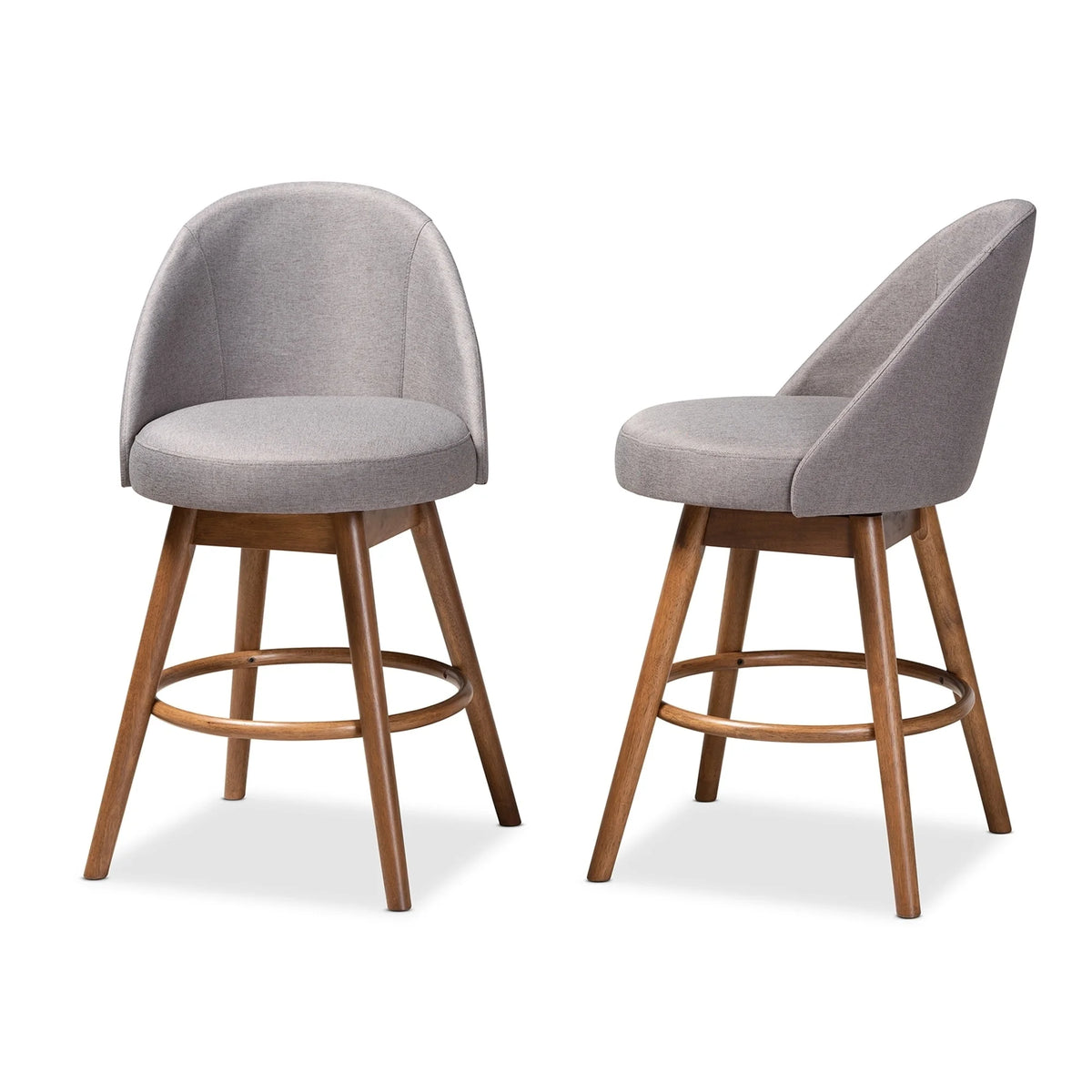 Gray 2-Piece Swivel Counter Stool Set B684