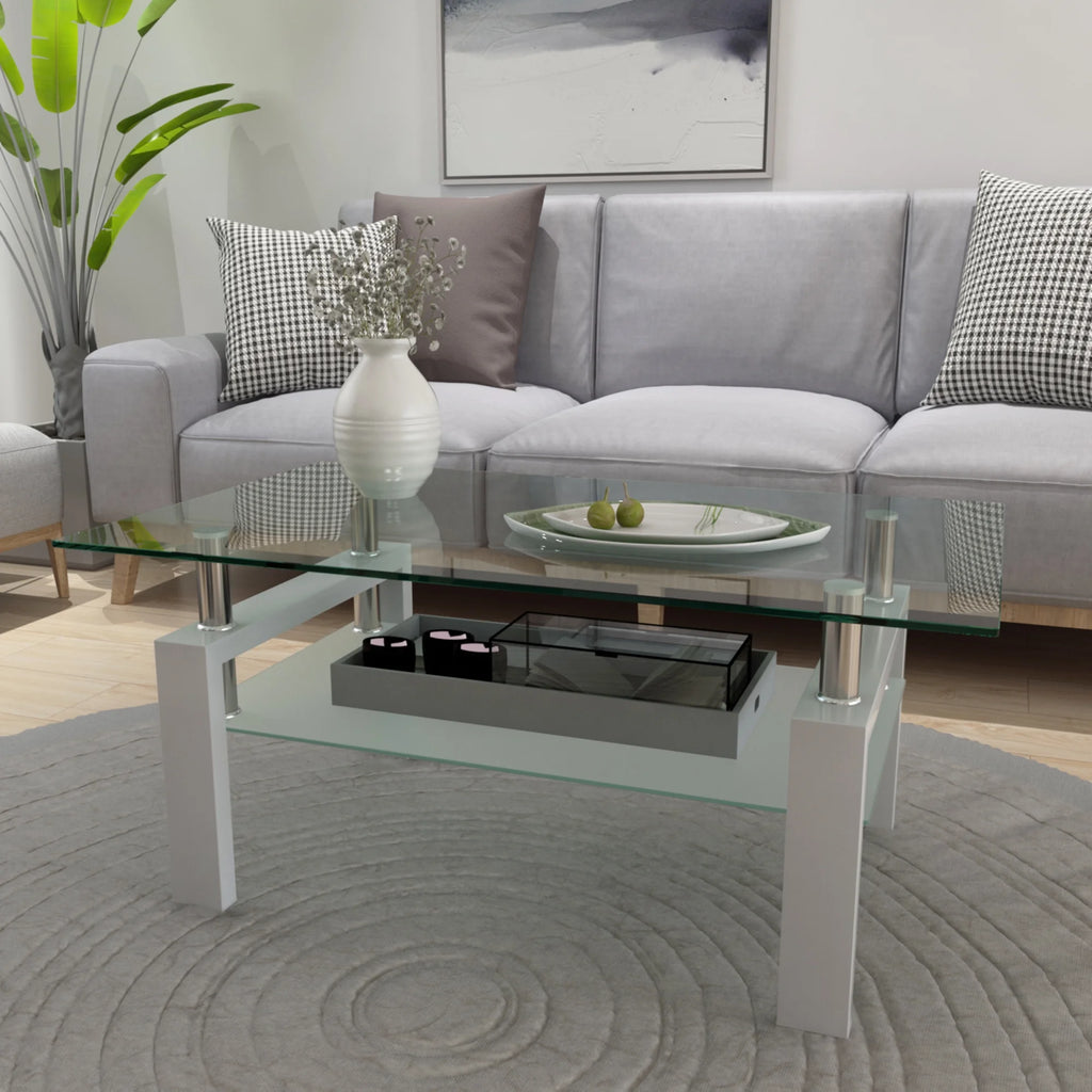 White Glass Top Coffee Table P8985
