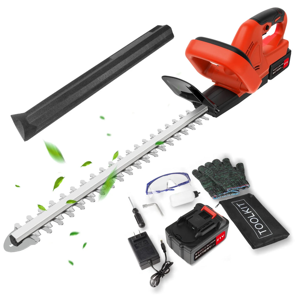 21V Cordless Electric Hedge Trimmer with Battery & Charger Y113773