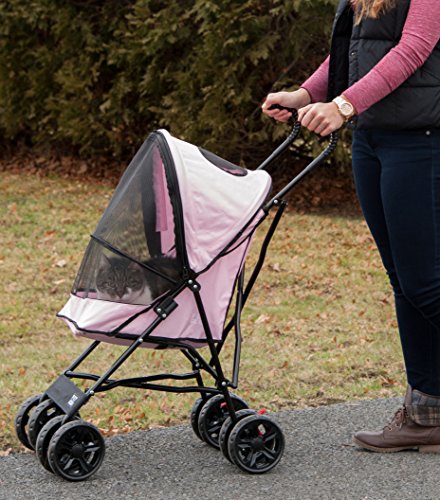 Compact Easy Fold Pet Stroller with Large Wheels T959818