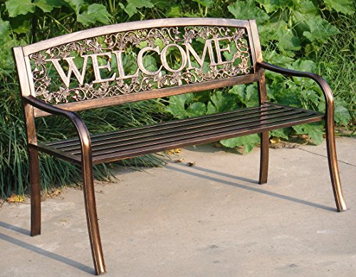 Metal Welcome Outdoor Bench N383545