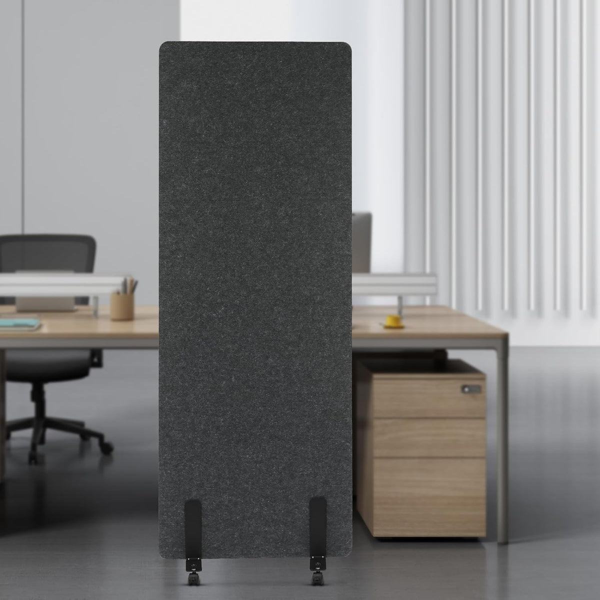 Dark Gray Freestanding Acoustic Room Divider Panel Q929916