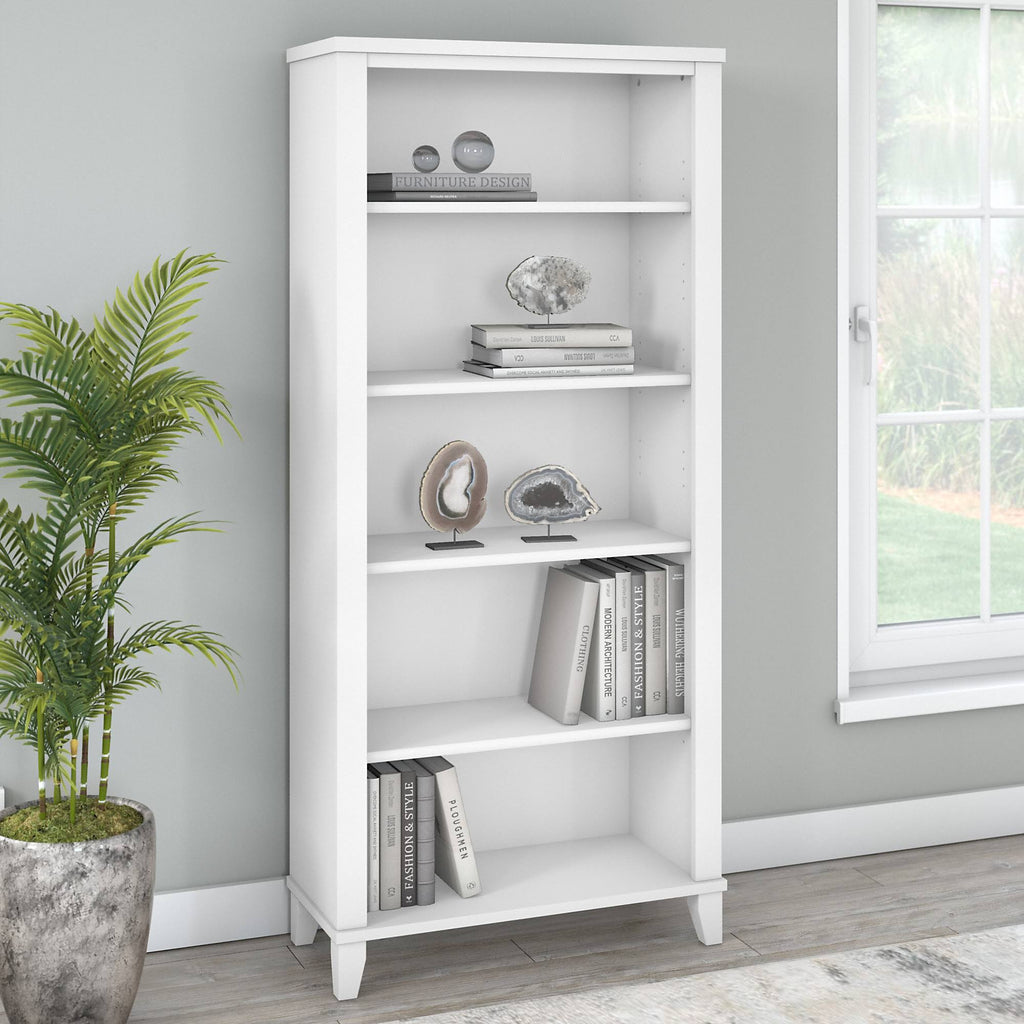 White 5 Shelf Bookcase D7134