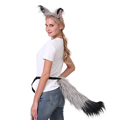 Plush Tail and Ears Faux Fur Animal Fox Wolf Costume Kit E54456