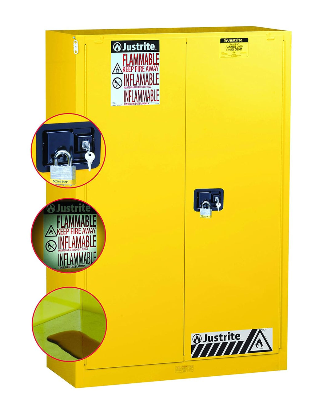 2 Door Self Closing Flammable Safety Cabinet, 45 gal T933