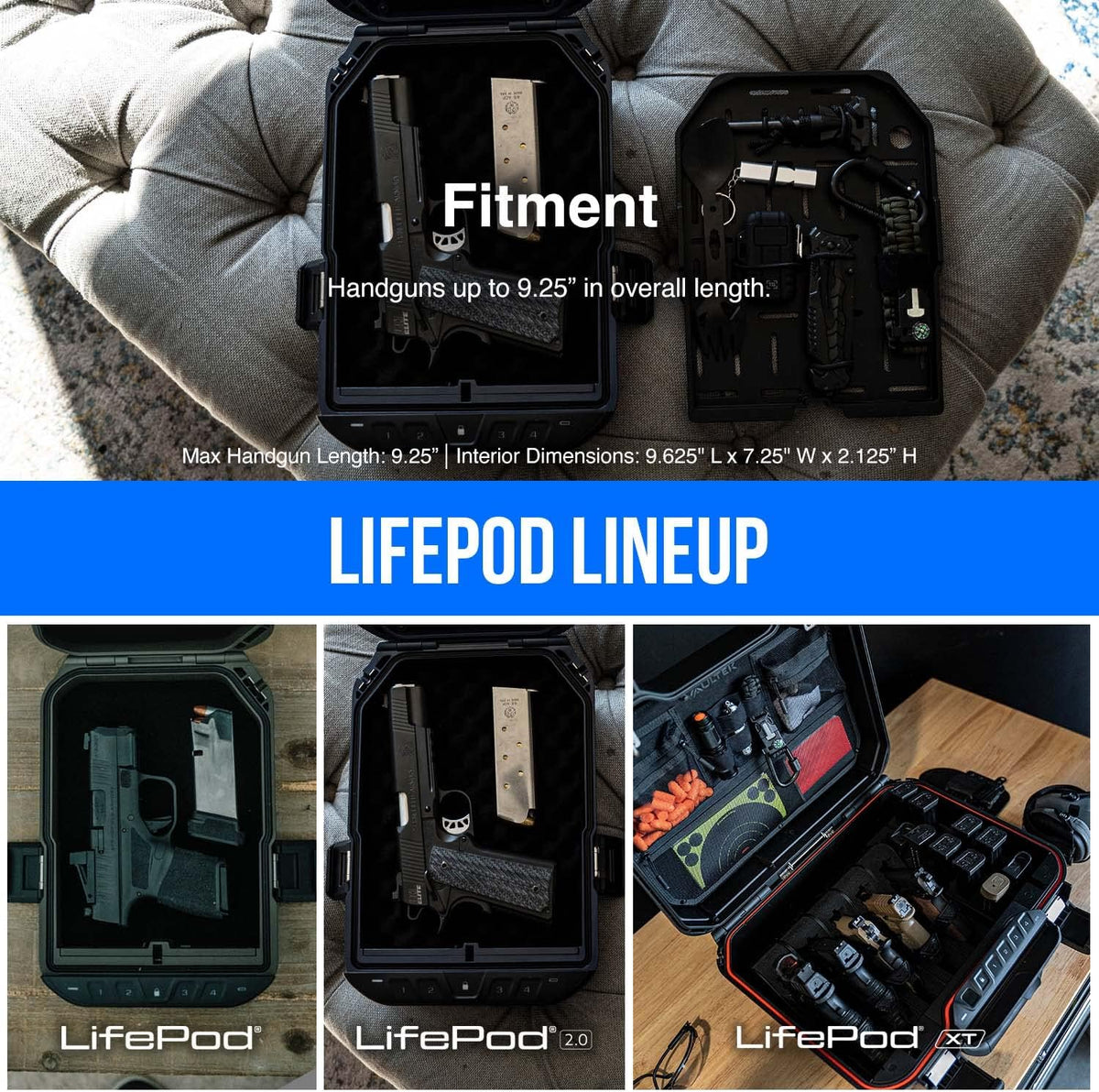 Waterproof Electronic Lock Handgun Case with Backlit Keypad D573004