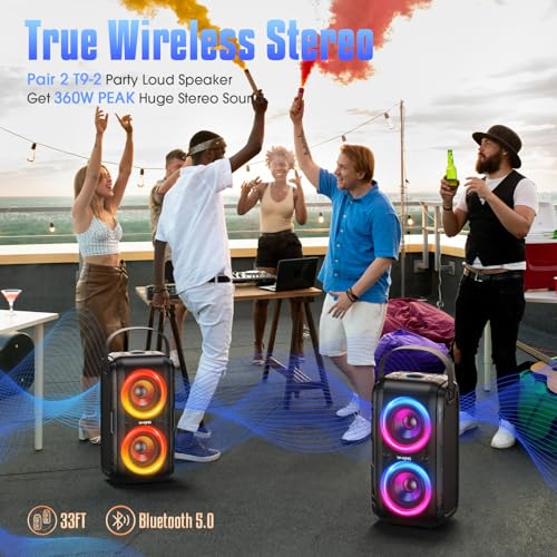 Portable Bluetooth Speaker Wireless Boom Box 180W Outdoor Speaker Y4670