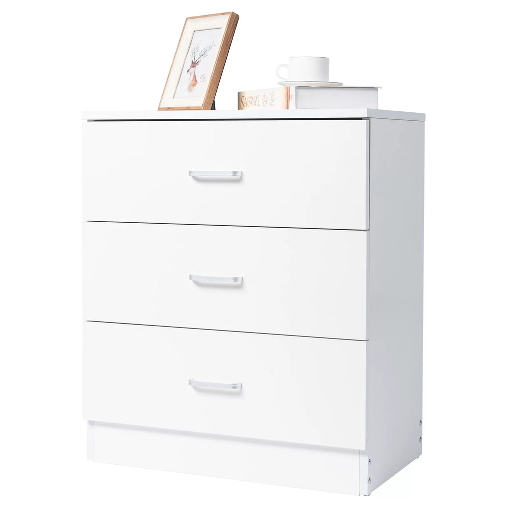 White 3 Drawer Dresser Chest with Storage I203932