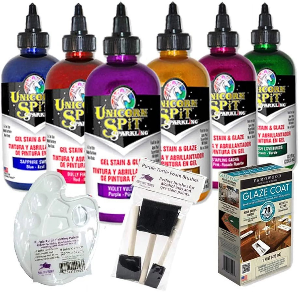 8 oz Gel Stain & Glaze Paint Bundle with Glaze Coat Kit T728