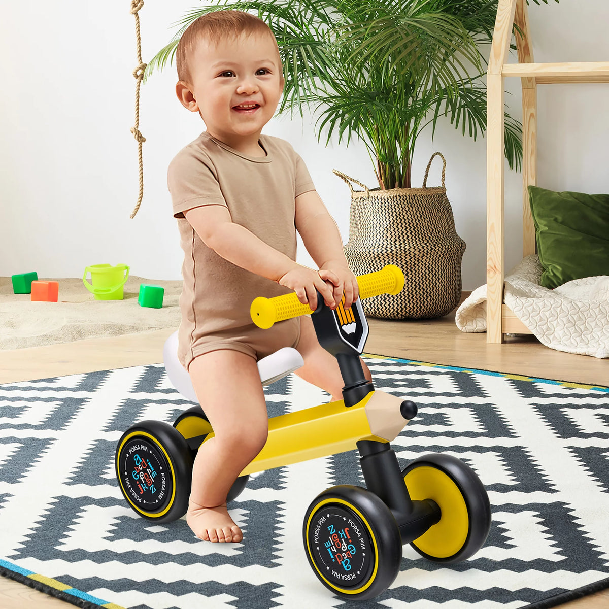 Yellow No Pedal Balance Bike U61281