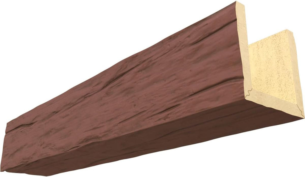 3-Sided Faux Wood Ceiling Beams, 8-in. W x 8-in. H x 8-ft. L, Redwood K1581