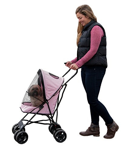 Compact Easy Fold Pet Stroller with Large Wheels T959818