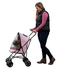 Compact Easy Fold Pet Stroller with Large Wheels T959818