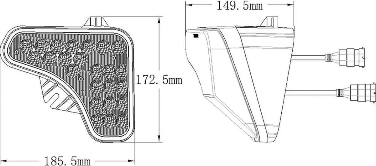12V Right LED Headlight Flood/Spot Combo Off-Road Light V4392
