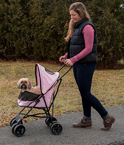 Compact Easy Fold Pet Stroller with Large Wheels T959818