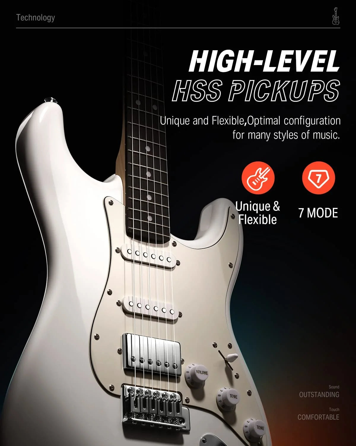 White 39" Electric Guitar A533