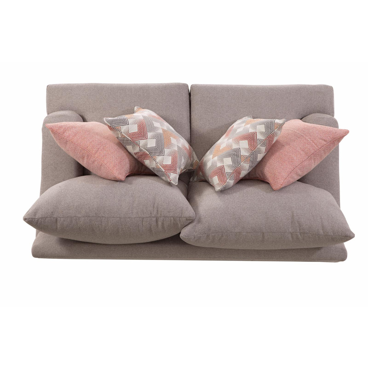 Woven Chenille Rolled Arm Loveseat with 4 Accent Pillows T99821