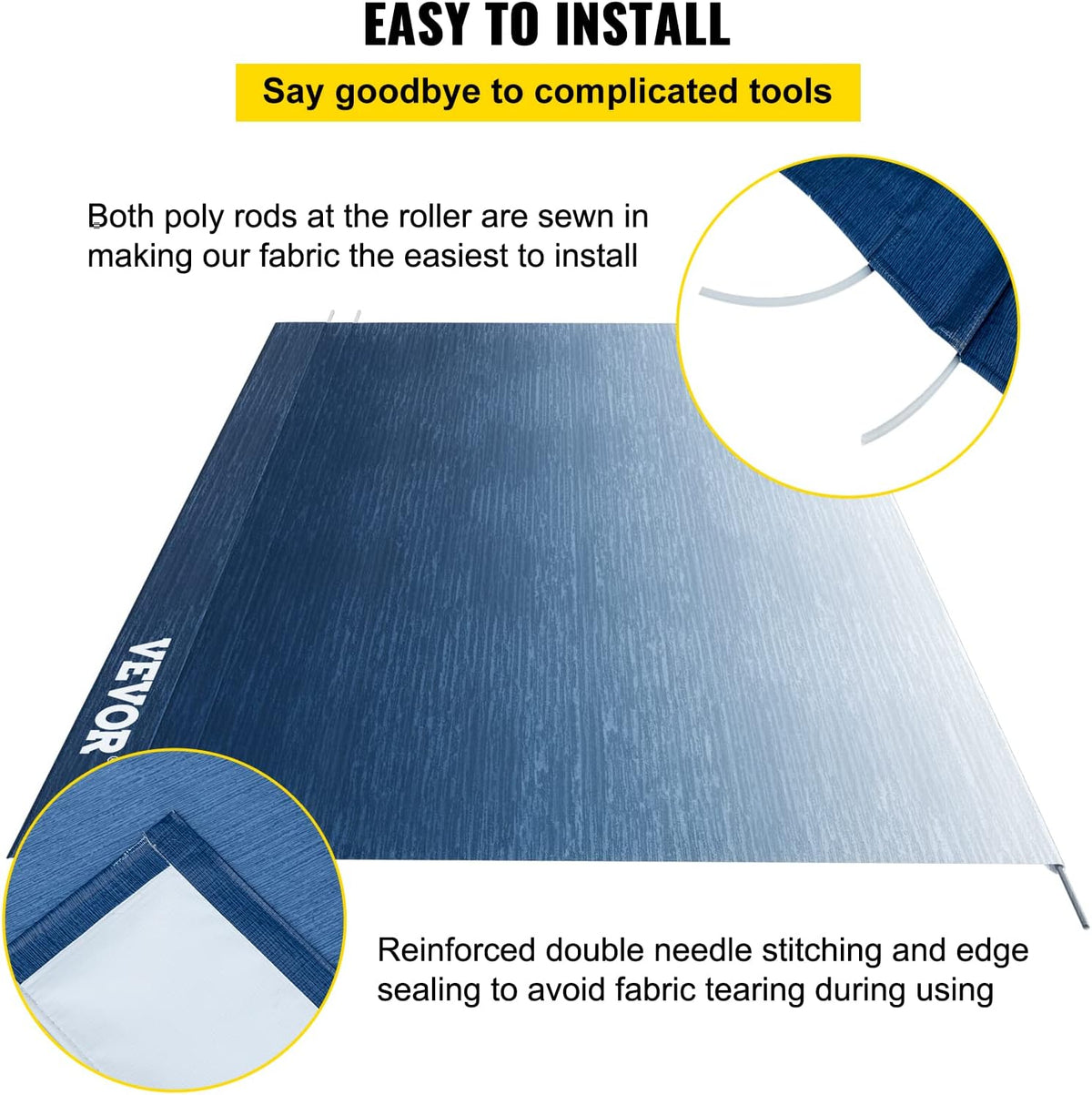19 FT Slate Blue Vinyl RV Awning Replacement Fabric H68302