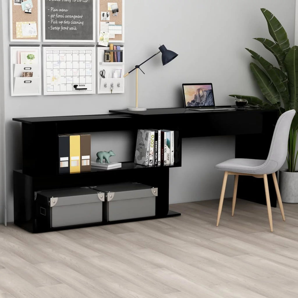 Black Engineered Wood Corner Desk A150835
