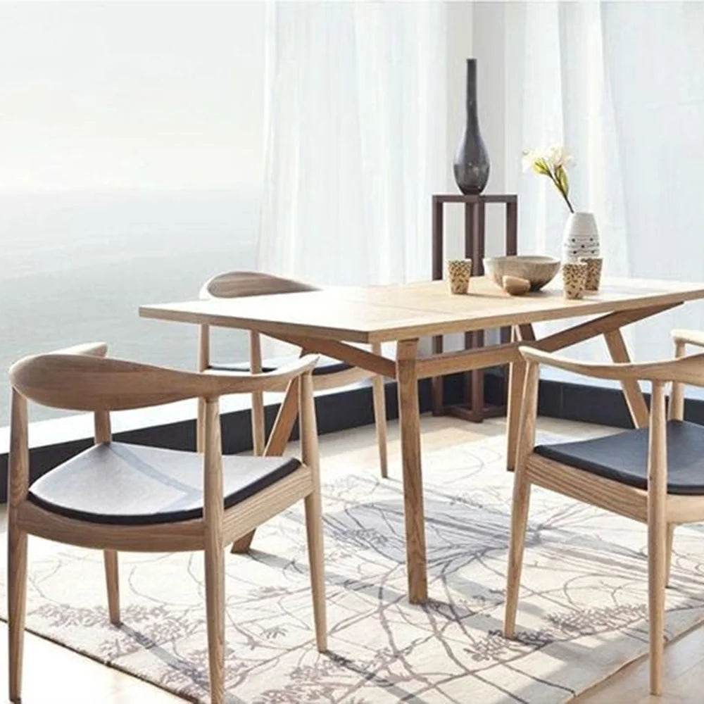 Solid Wood Farmhouse Dining Chair with PU Leather Cushion Seat C237
