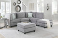 Gray Velvet 6Pc Modular Sectional Sofa C3180