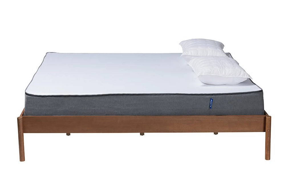Ash Walnut Finished Wood Queen Size Bed Frame F8924
