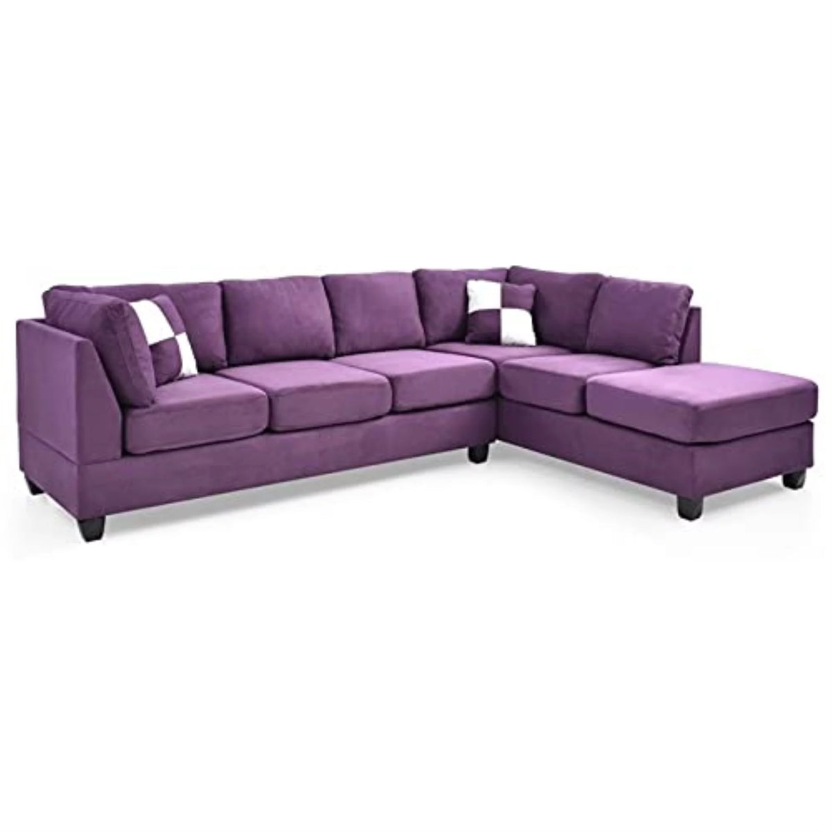 Purple Microsuede Sectional U3284