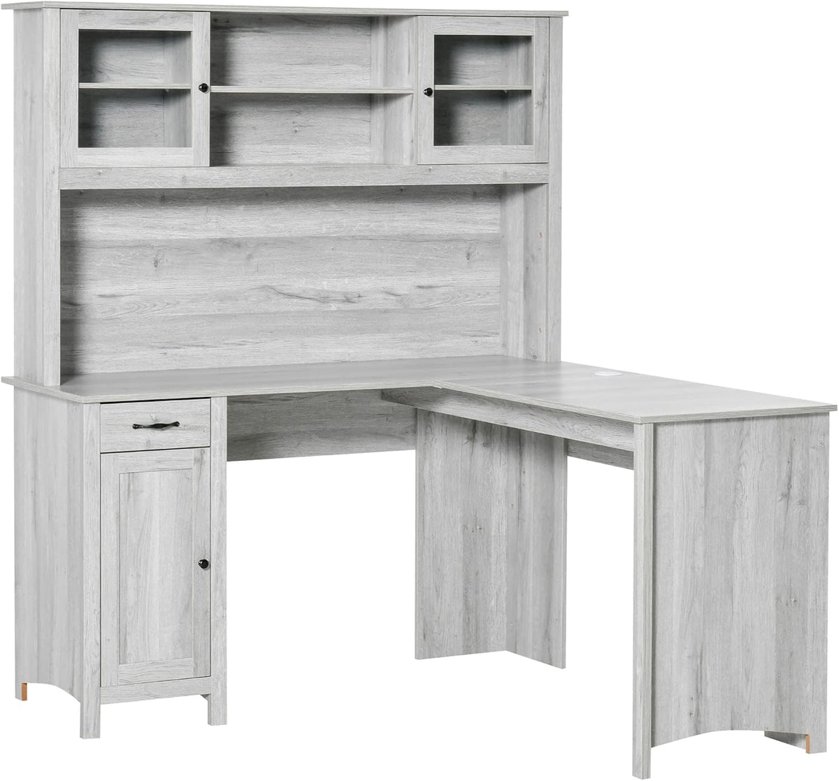 L-Shaped Desk with Hutch and Drawers M3686