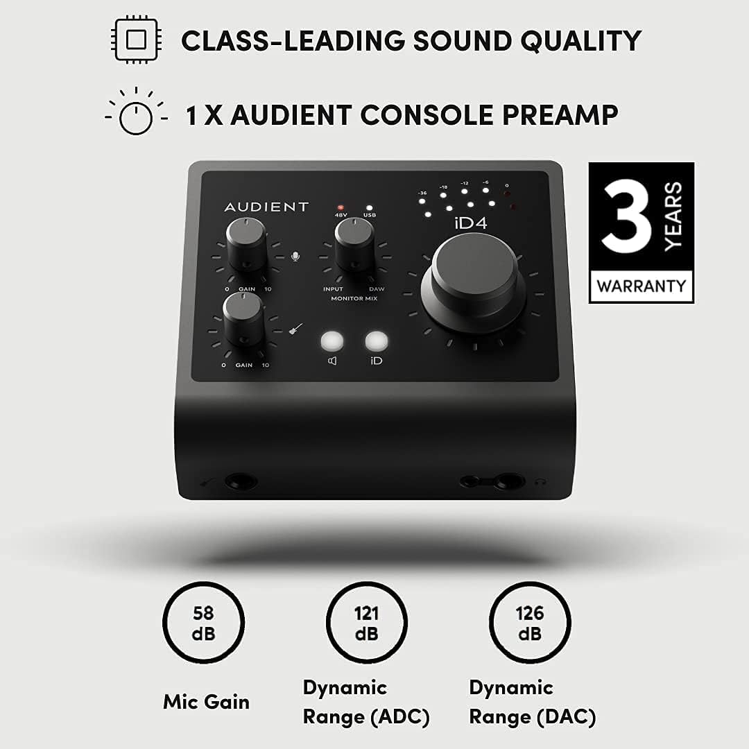 USB-C Audio Interface with Over-Ear Stereo Headphones and XLR Mic Cable V26900