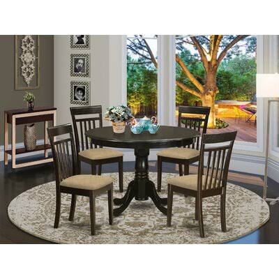 Rubberwood Solid Wood Dining Set 5 Pieces F568495